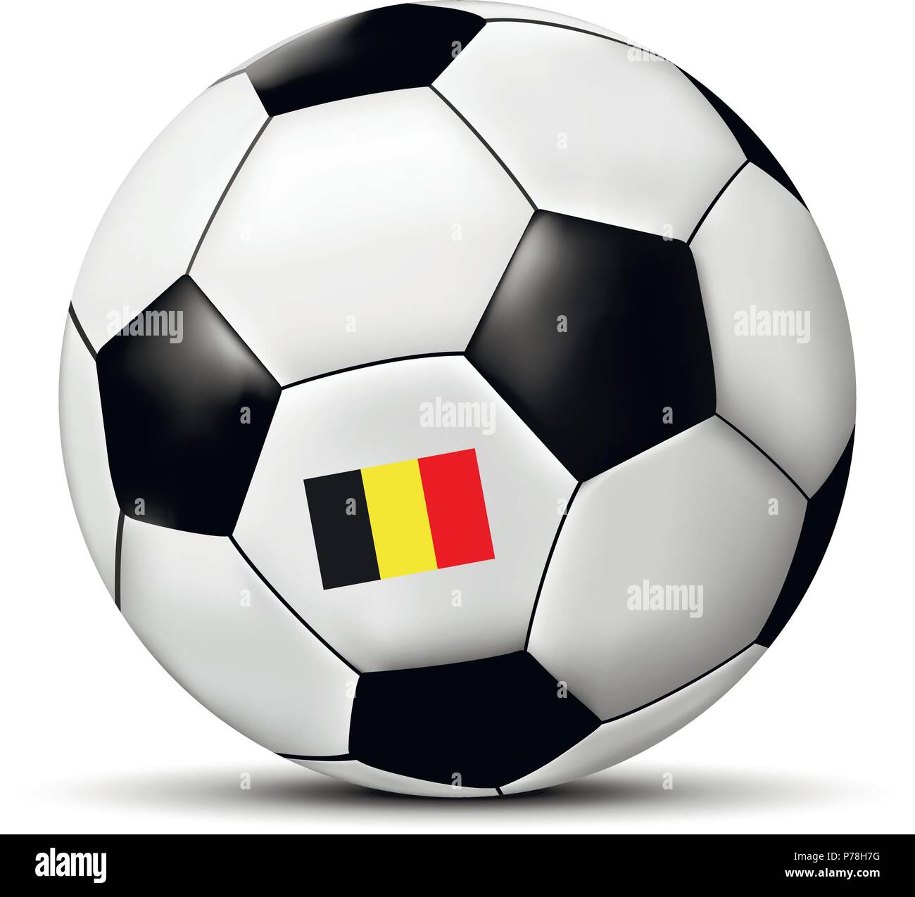 Football or soccer ball with belgium flag. Vector illustration. Stock Vector