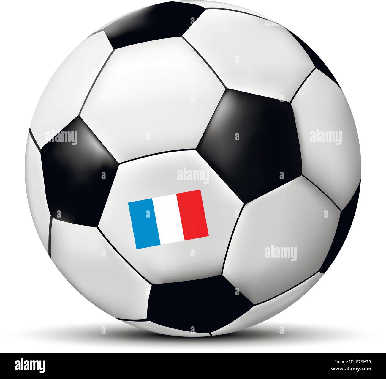 Football or soccer ball with France flag. Vector illustration. Stock Vector