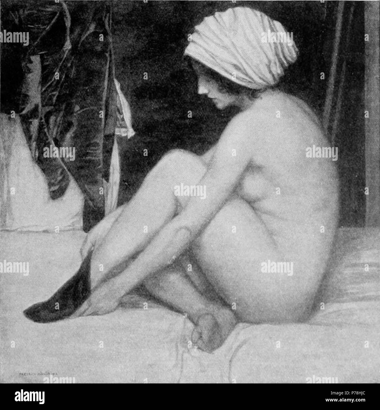 French: Étude de nu ; femme nue assise . before 1941 13 Friedrich Koenig - etude de nu Stock Photo