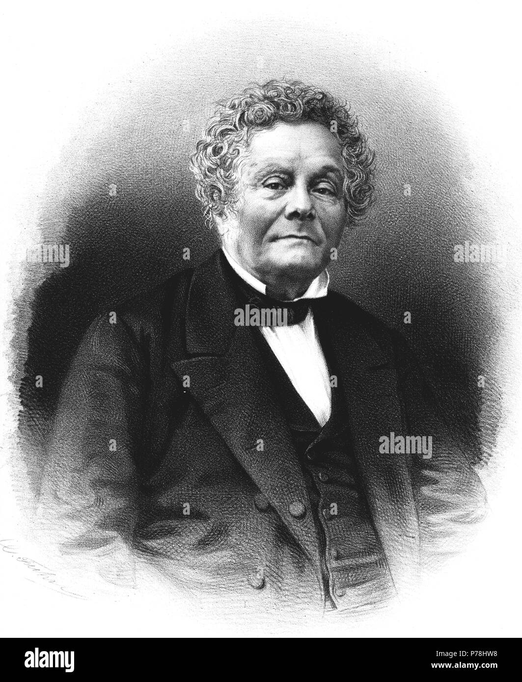 Cremieux, Isaac Adolphe (1796-1880), político francés. Grabado de 1865. Stock Photo