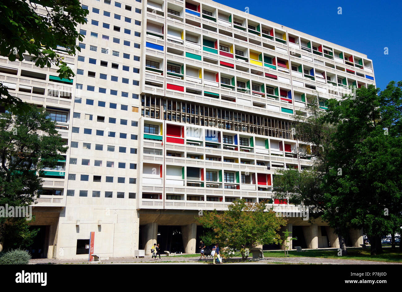 East elevation of the Unité d’habitation, an apartment building in