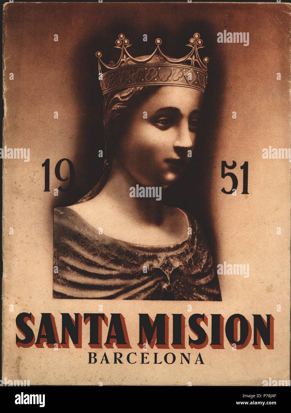 Portada de la revista religiosa Santa Misión, de crónicas, gráficos y  noticias en Barcelona, febrero de 1951 Stock Photo - Alamy