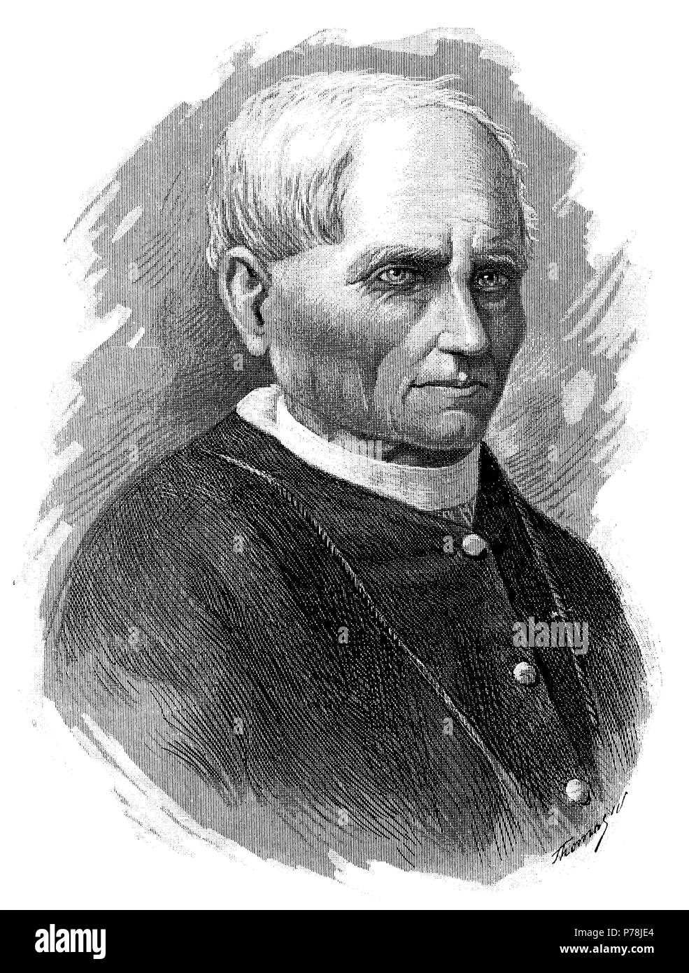 Josep Sadoc Alemany Conill (1814-1888), sacerdote, obispo de California. Grabado de 1891. Stock Photo