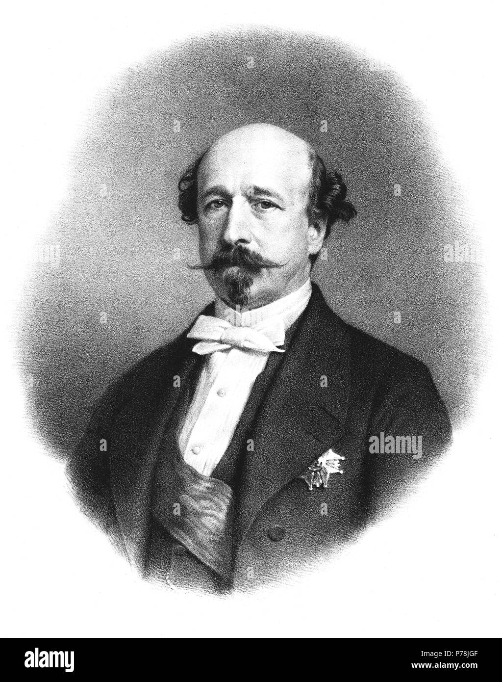 Morny, Charles August (1811-1865), financiero y político francés, conde y duque de Morny, hermano bastardo de Napoleón III. Grabado de 1865. Stock Photo