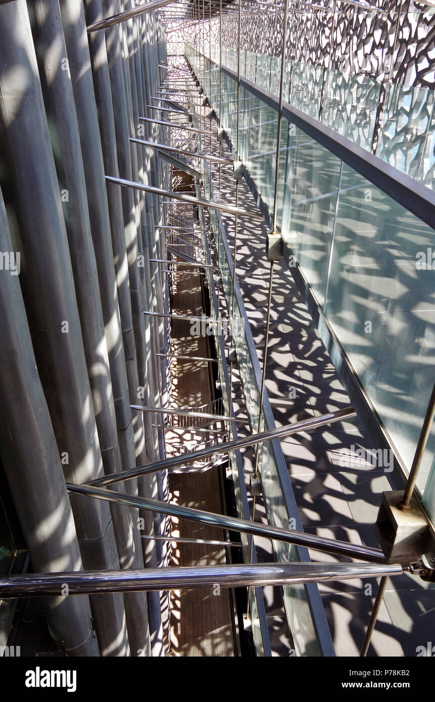 Mucem Ramp Latticework shell of black fibre reinforced concrete hi-res stock ...