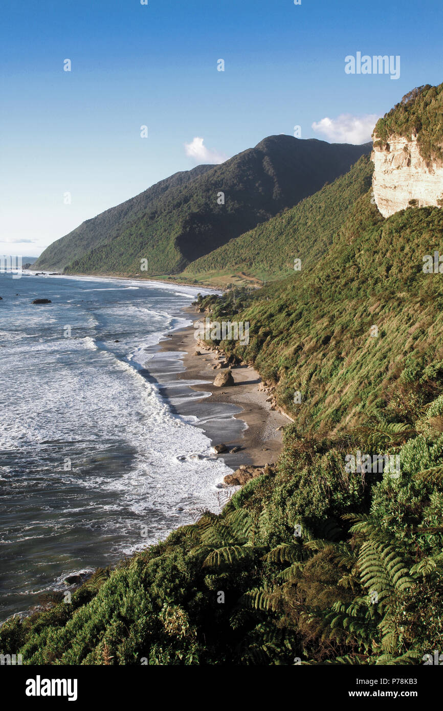 Scenic rugged coastline near Punakaiki, West Coast, New Zealand Stock Photo
