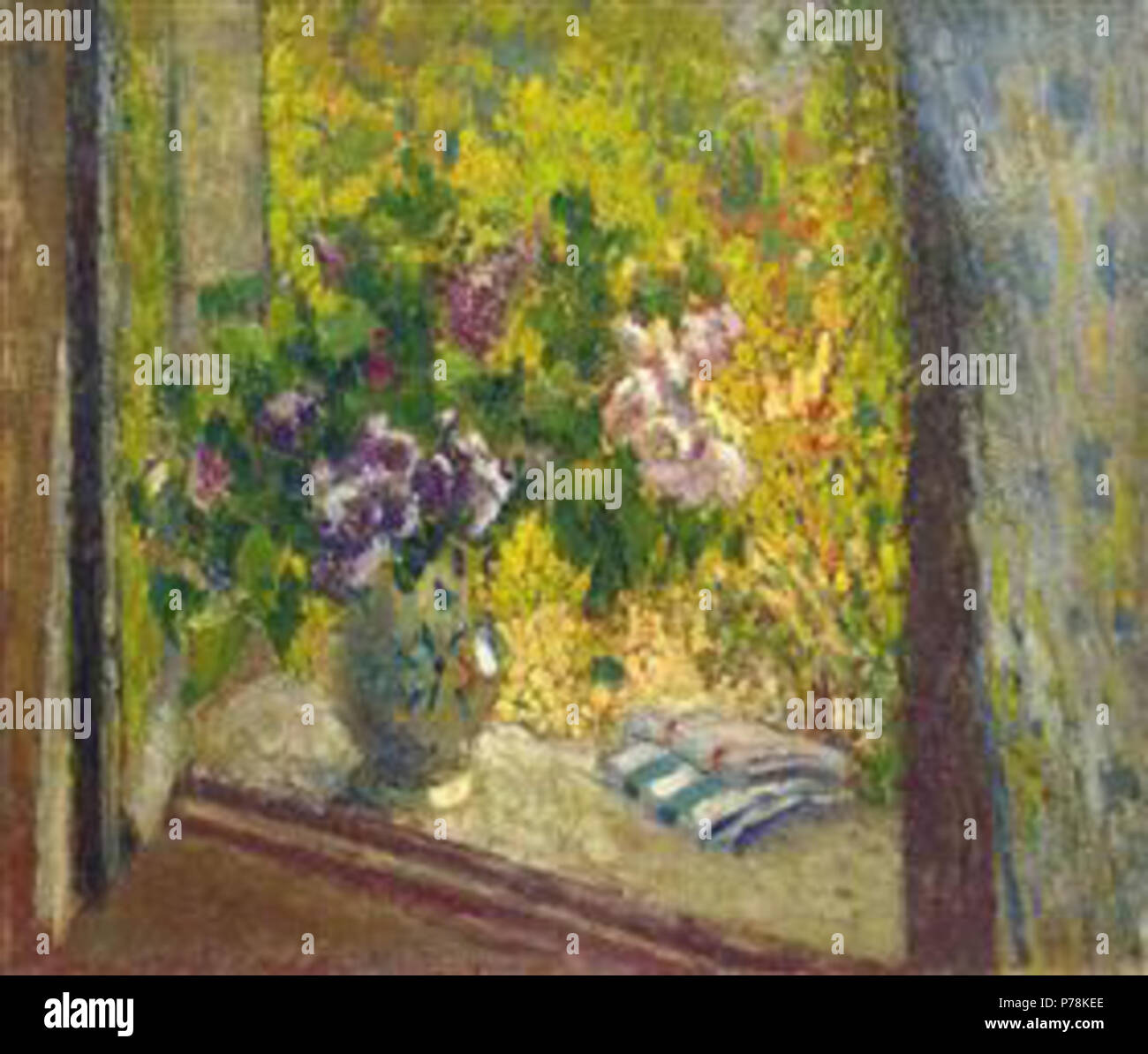 Work by Henri Martin . before 1942 41 Martin - vase-of-flowers-in-a-window Stock Photo