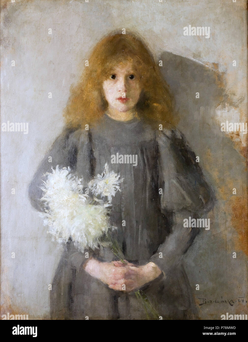 1 Olga Boznańska 1894 Dziewczynka chryzantemy Stock Photo - Alamy