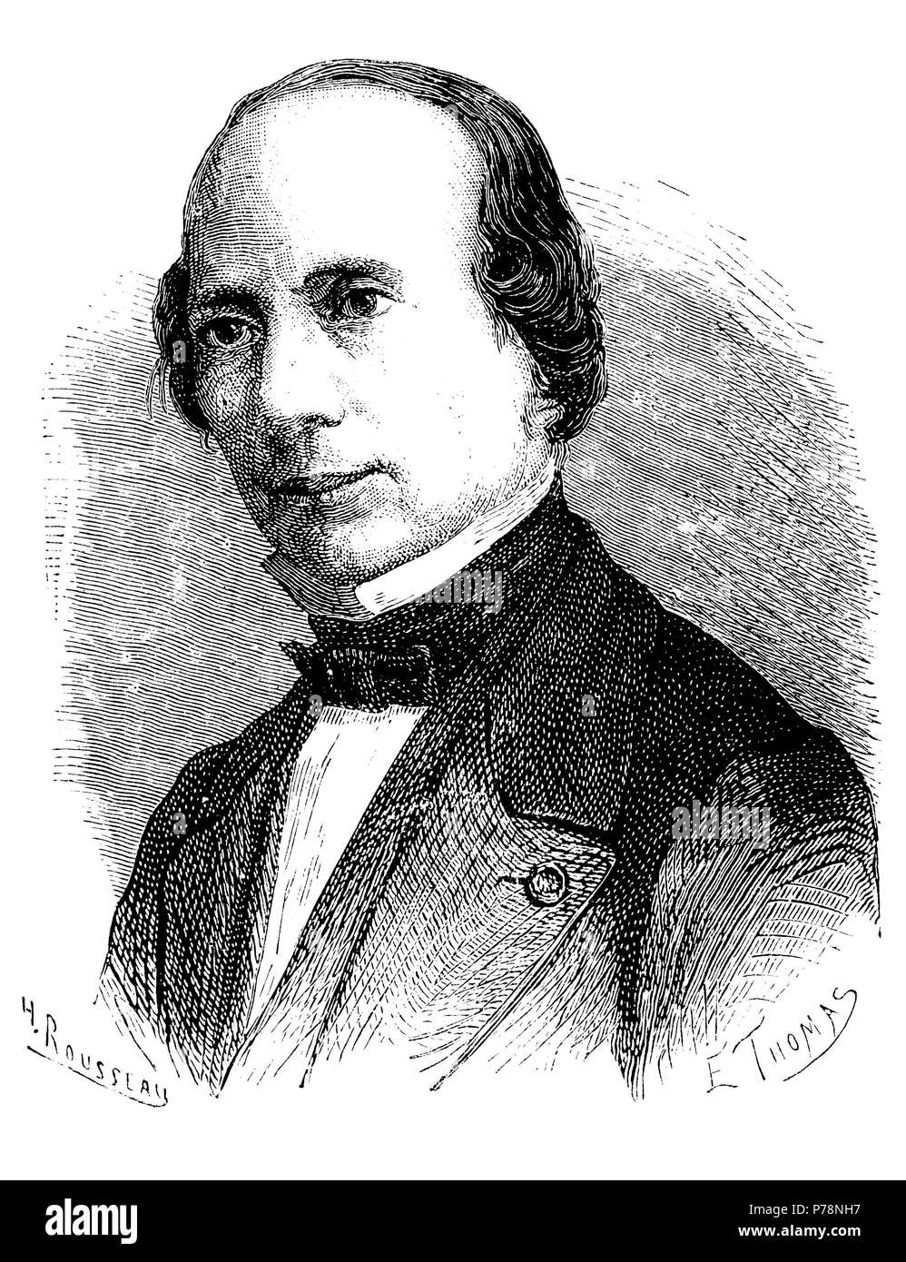 Giovanni Caselli (1815-1891), físico francés, inventor del pantelégrafo. Grabado de 1873. Stock Photo
