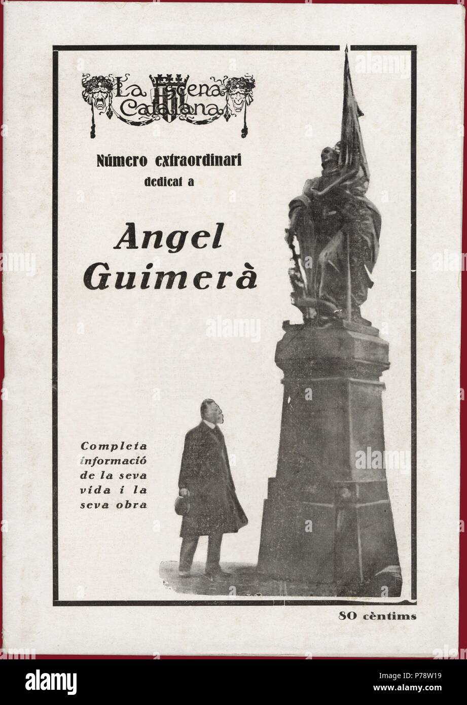 Portada de la revista La Escena Catalana, número extraordinario dedicado a Àngel Guimerà. Año 1924. Stock Photo