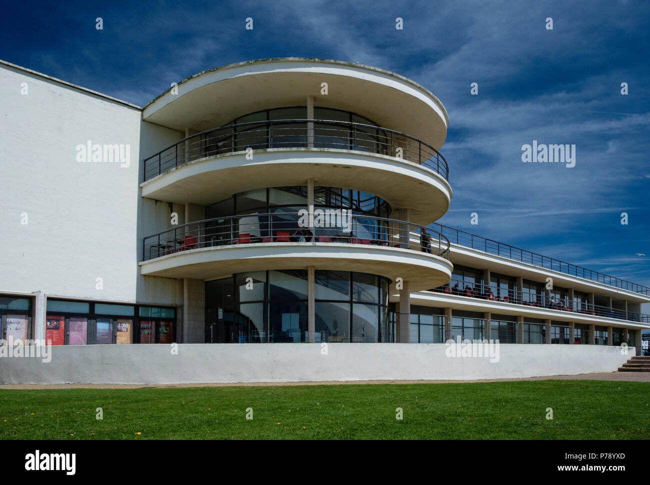 The De La Warr Pavilion at Bexhill-on-Sea, East Sussex was designed in the Modernist style by Erich Mendelsohn and Serge Chermayeff and built in 1935 Stock Photo