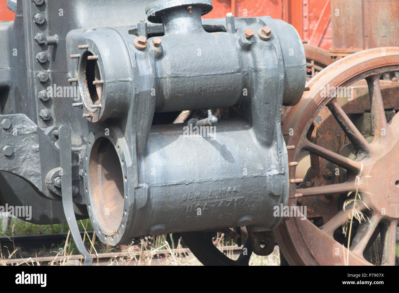 Steam cylinders awaiting refurbishment Stock Photo Alamy