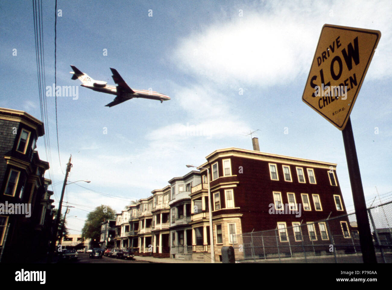 Approaching Logan Airport. 05 1973 Stock Photo