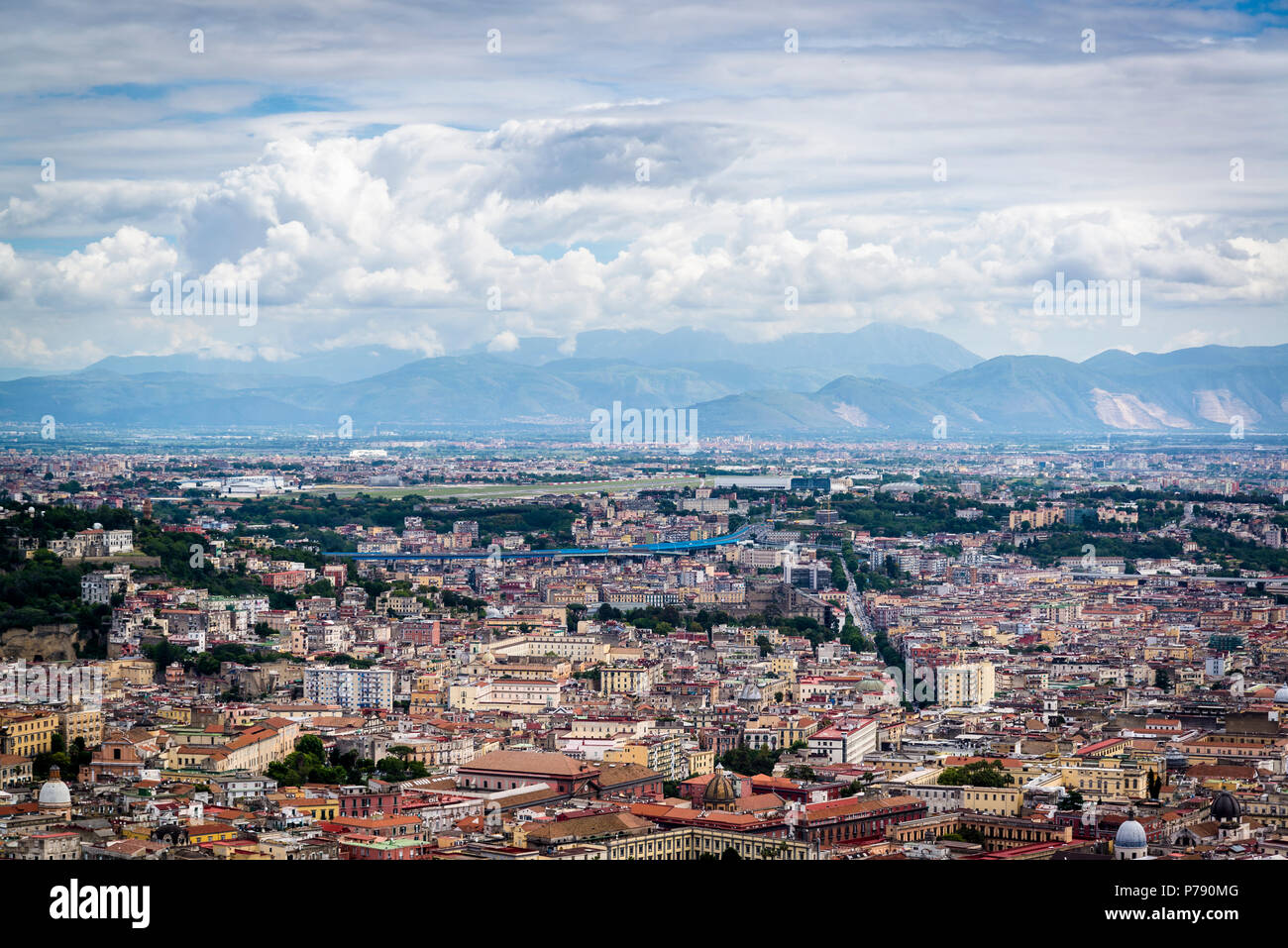 Cityscape from Castel Sant'Elmo, a medieval fortress, Naples, Italy Stock Photo