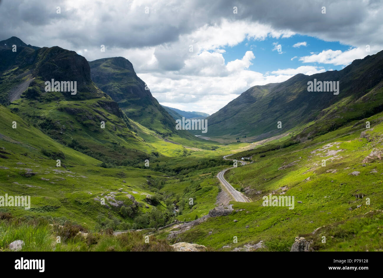 A view looking down Glencoe, Argyll, Scotland Stock Photo