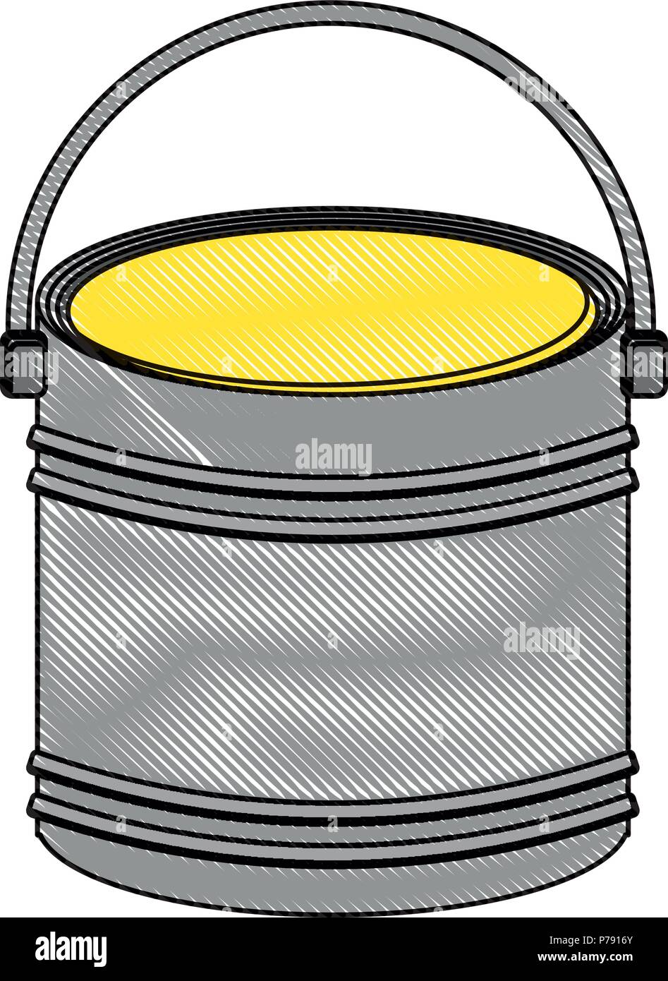 paint bucket icon over white background, vector illustration Stock ...