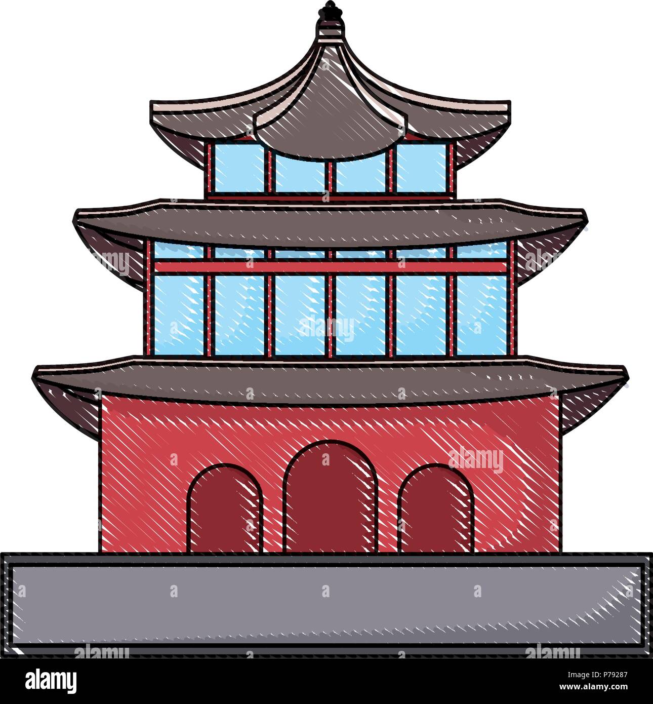 South Korea Design With Namdaemun Gate Icon Over White Background Vector Illustration Stock Vector Image Art Alamy