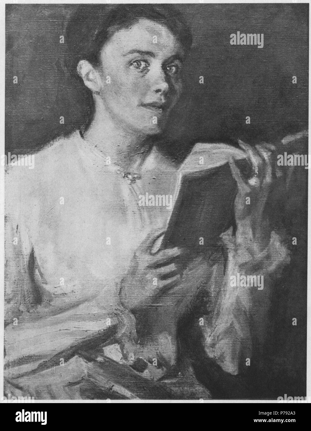.  Deutsch: Lesende Frau. (Beschreibung lt. Quelle)  1901 160 Magnus Enckell Lesende Frau Stock Photo