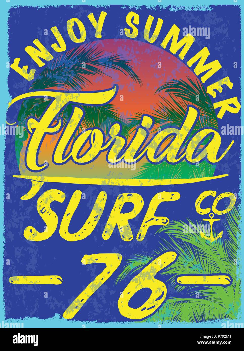 Summer beach vector background in retro style Stock Vector Image & Art ...