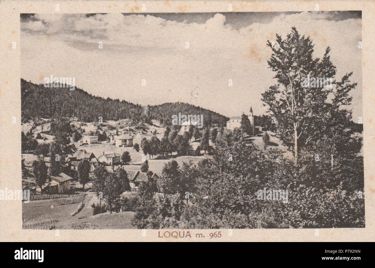 English: Postcard of Lokve. 1925 48 Postcard of Lokve 1925 Stock Photo