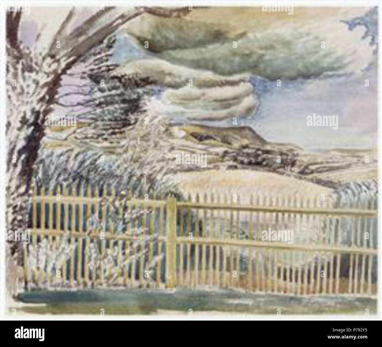 Work by Eric Ravilious . before 1942 48 Ravilious - firle-beacon-c-1927 Stock Photo