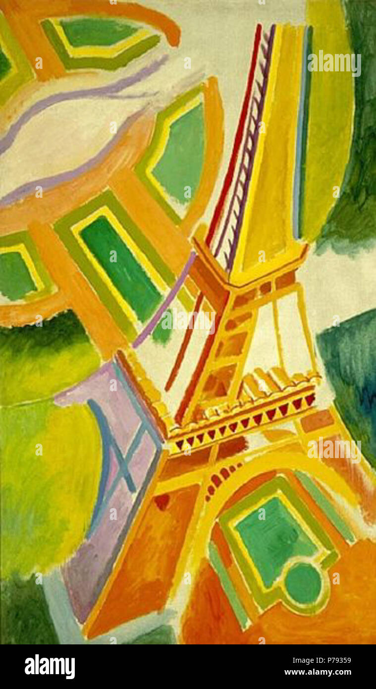 .  Français : Tour Eiffel   English: 1924 49 Robert Delaunay - Eiffel Tower (St Louis) Stock Photo
