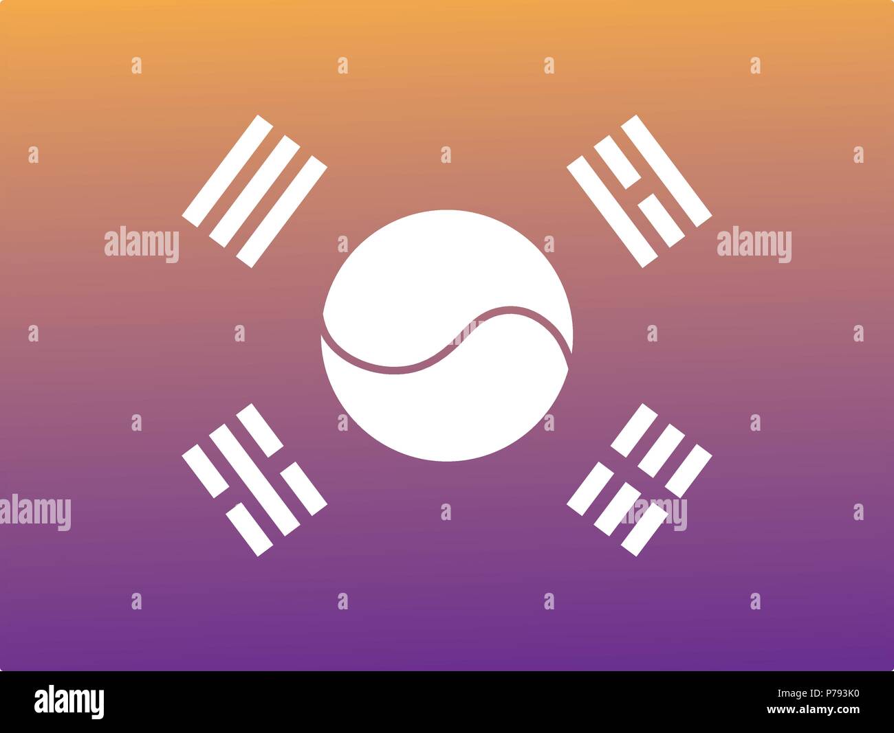 south korea flag icon over white background, vector illustration Stock