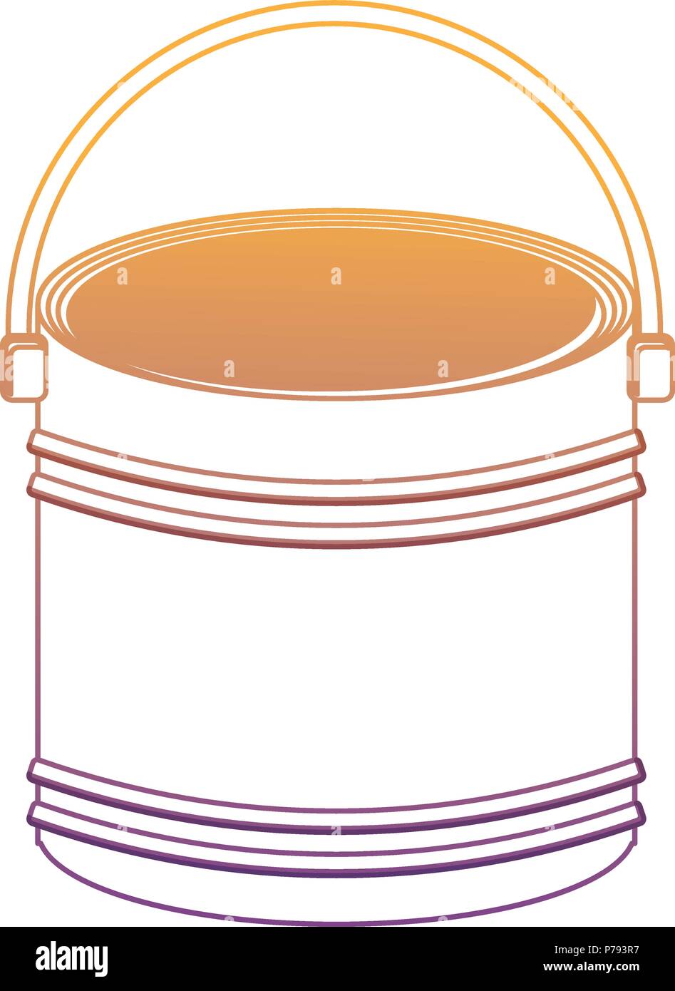 paint bucket icon over white background, vector illustration Stock ...