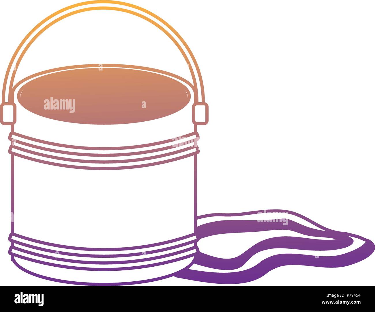 paint bucket icon over white background, vector illustration Stock ...