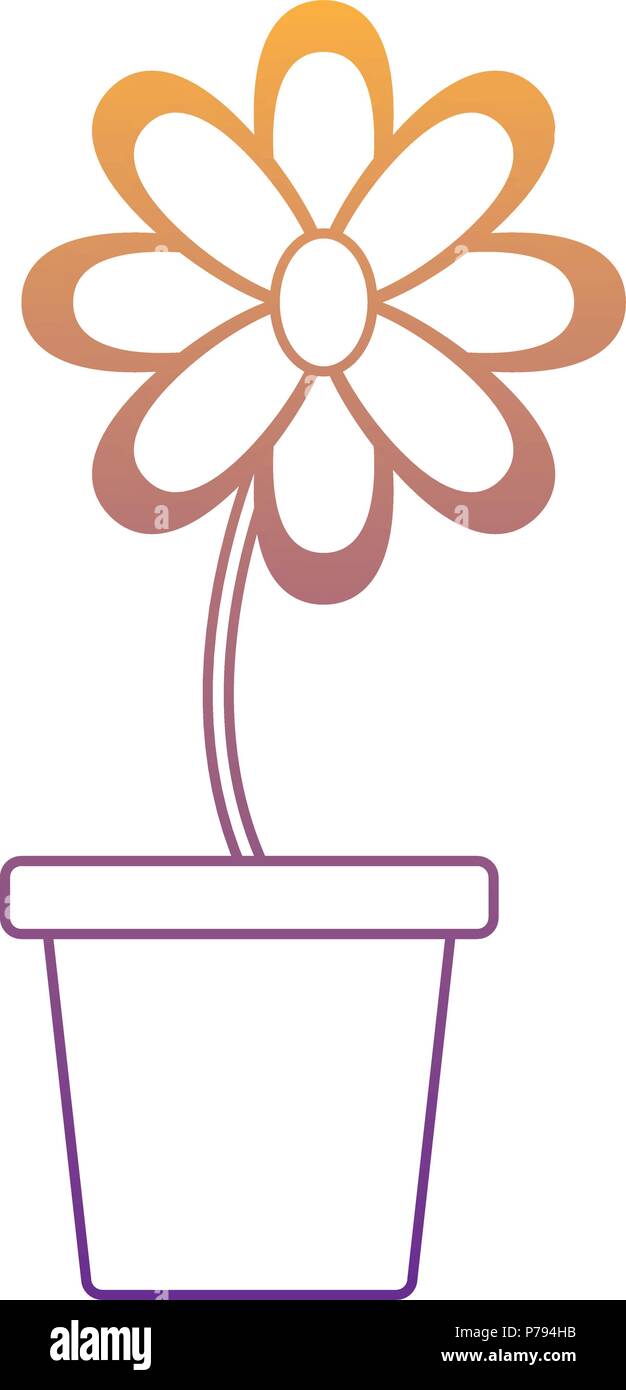 Beautiful flower in a pot icon over white background, vector ...