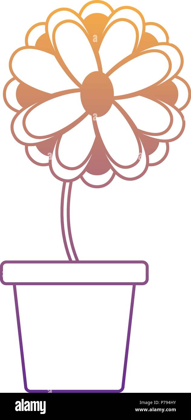 Beautiful flower in a pot icon over white background, vector ...