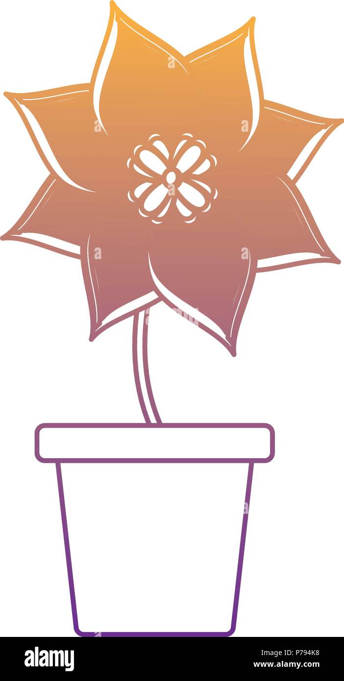 Beautiful flower in a pot icon over white background, vector ...