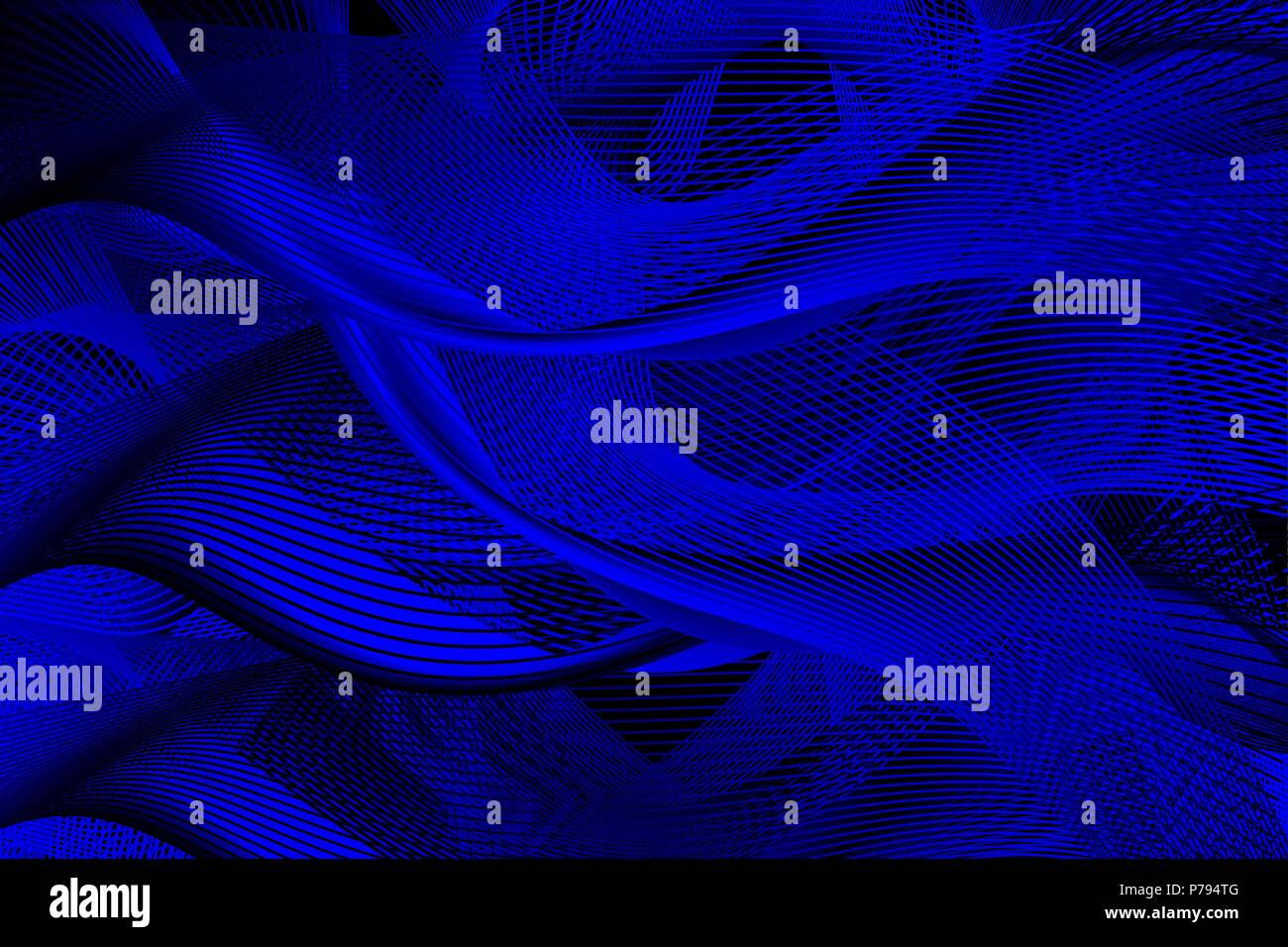 Abstract wave lines - blue and black - vector pattern Stock Vector ...