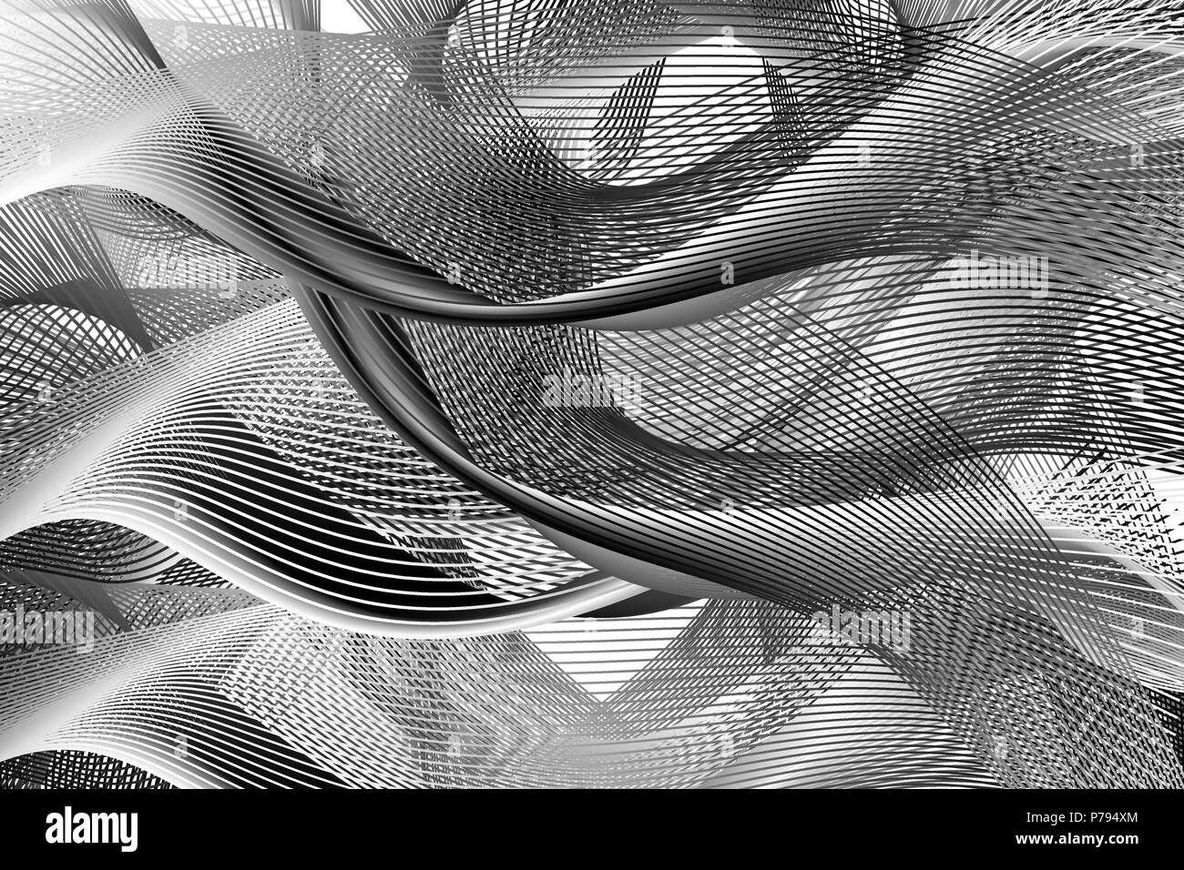 Abstract wave lines - black and white - vector pattern Stock Vector ...