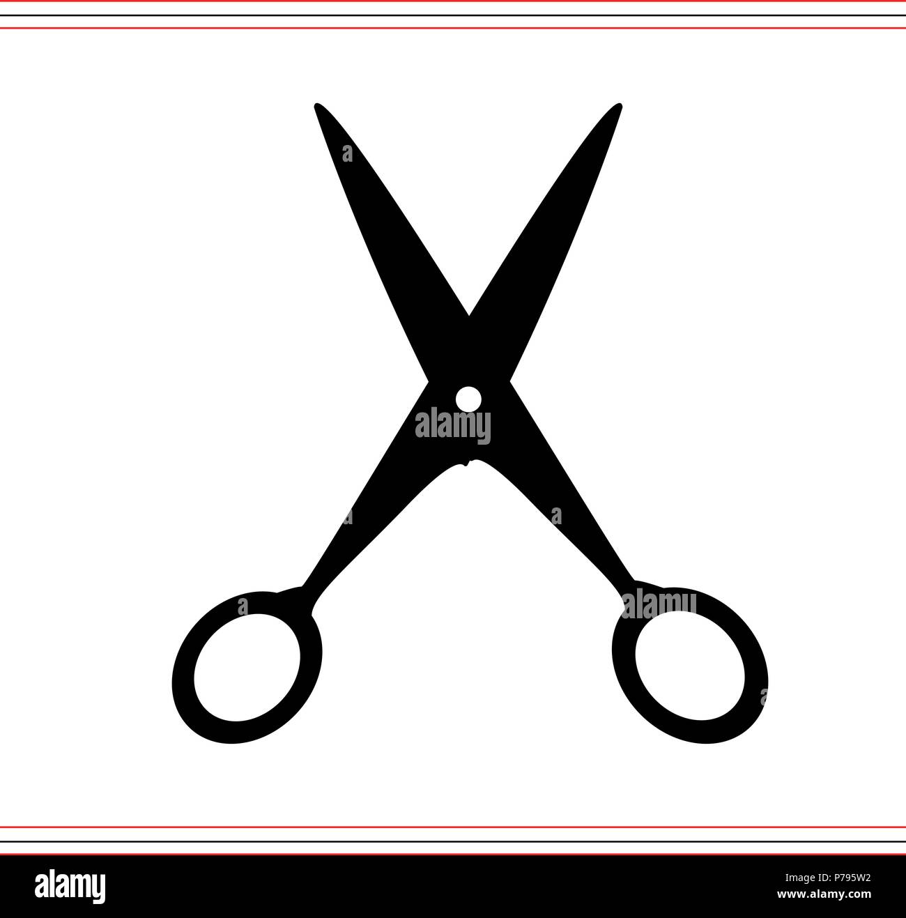 Scissors icon. Cutting scissors icon. Vector illustration. Isolated on white background. Web design element. Stock Vector