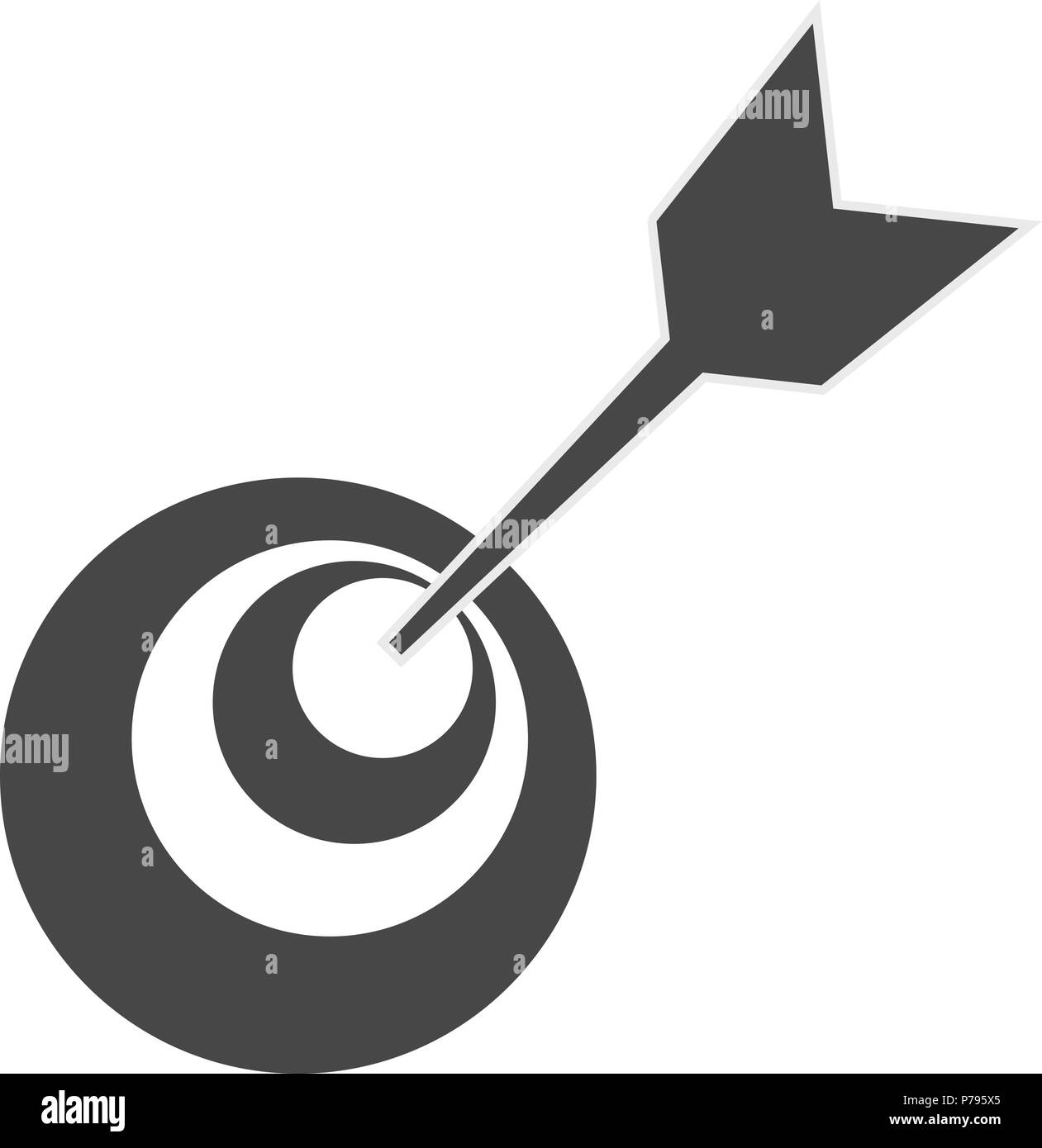 target icon. dart board. archery board. dartboard vector icon. Grey aim, arrow, Idea concept, perfect hit, winner, target goal icon. Success abstract pin logo Stock Vector