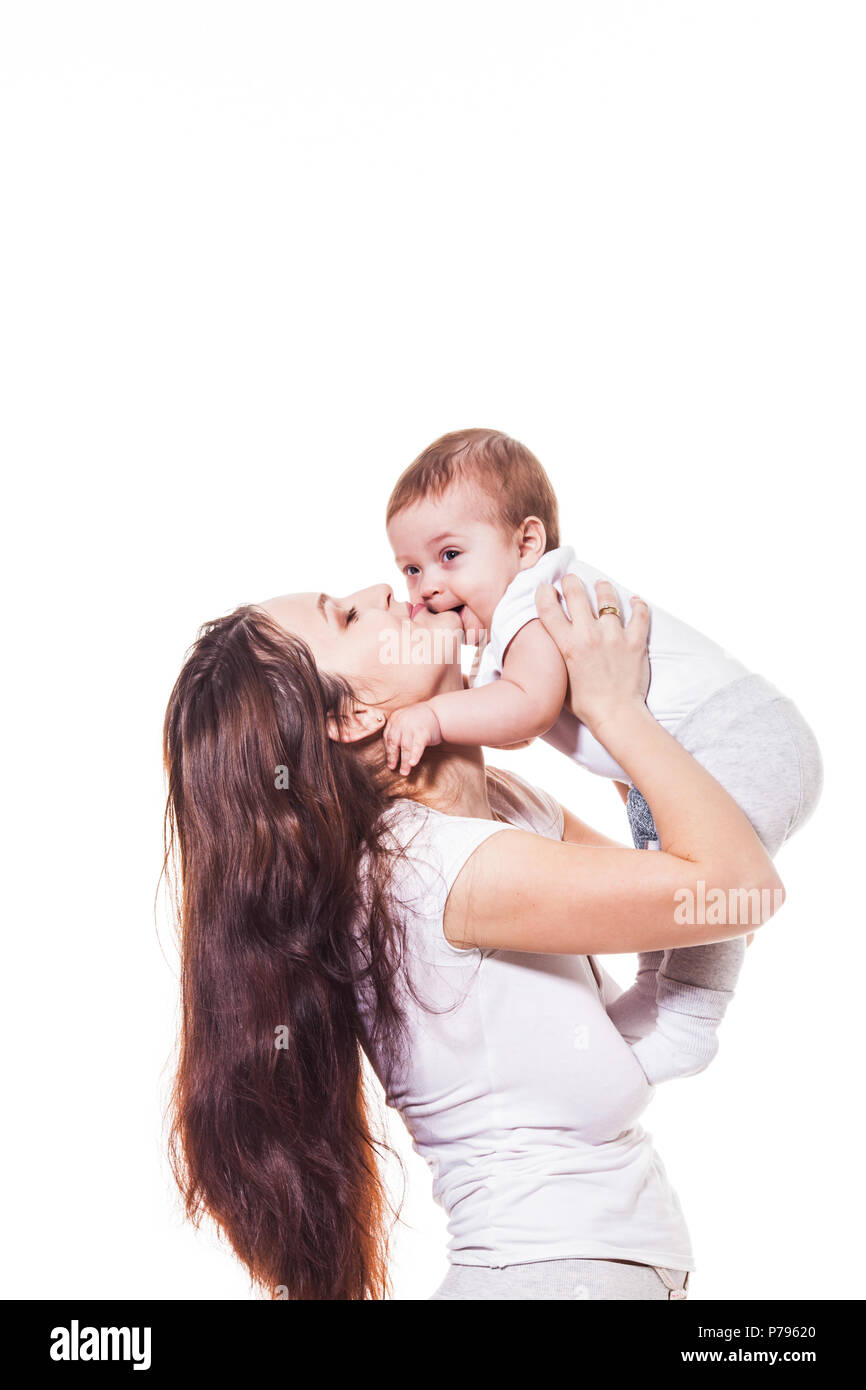 Portrait of happy mother and child Stock Photo