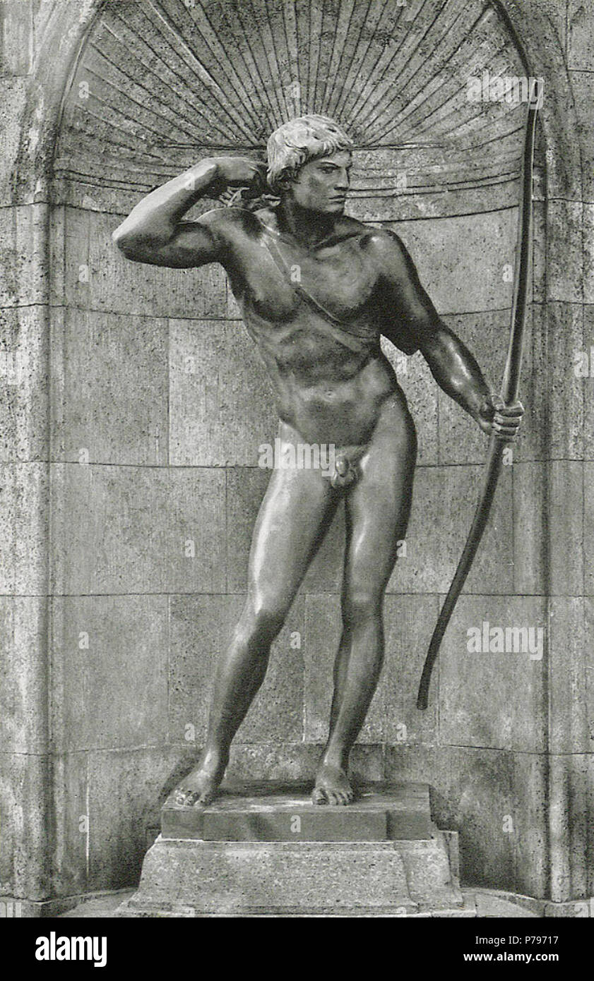 5 Adolf von Hildebrand - 'Jäger' vom Hubertusbrunnen in München Stock Photo
