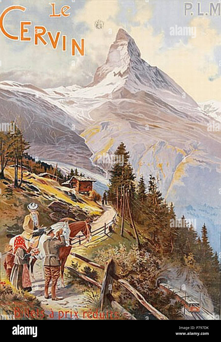 Route des Alpes 2 Affiche chemin de fer PLM 
