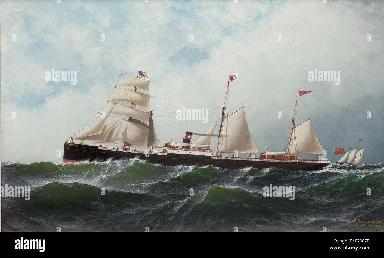 . Auxiliary Steamship 'Somerset', 1877  1877 10 Antonio Jacobsen - Auxiliary Steamship 'Somerset', 1877 Stock Photo
