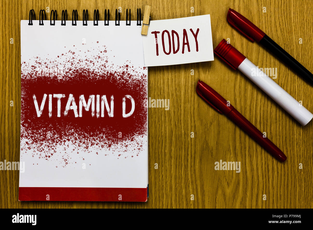 Handwriting text writing Vitamin D. Concept meaning Benefits of