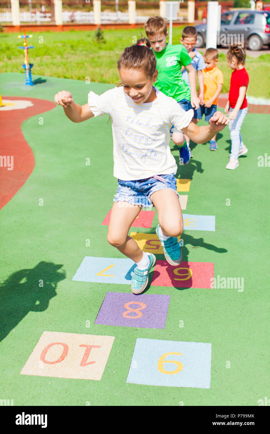 Hopscotch hop skip jump game hires stock photography and images Alamy