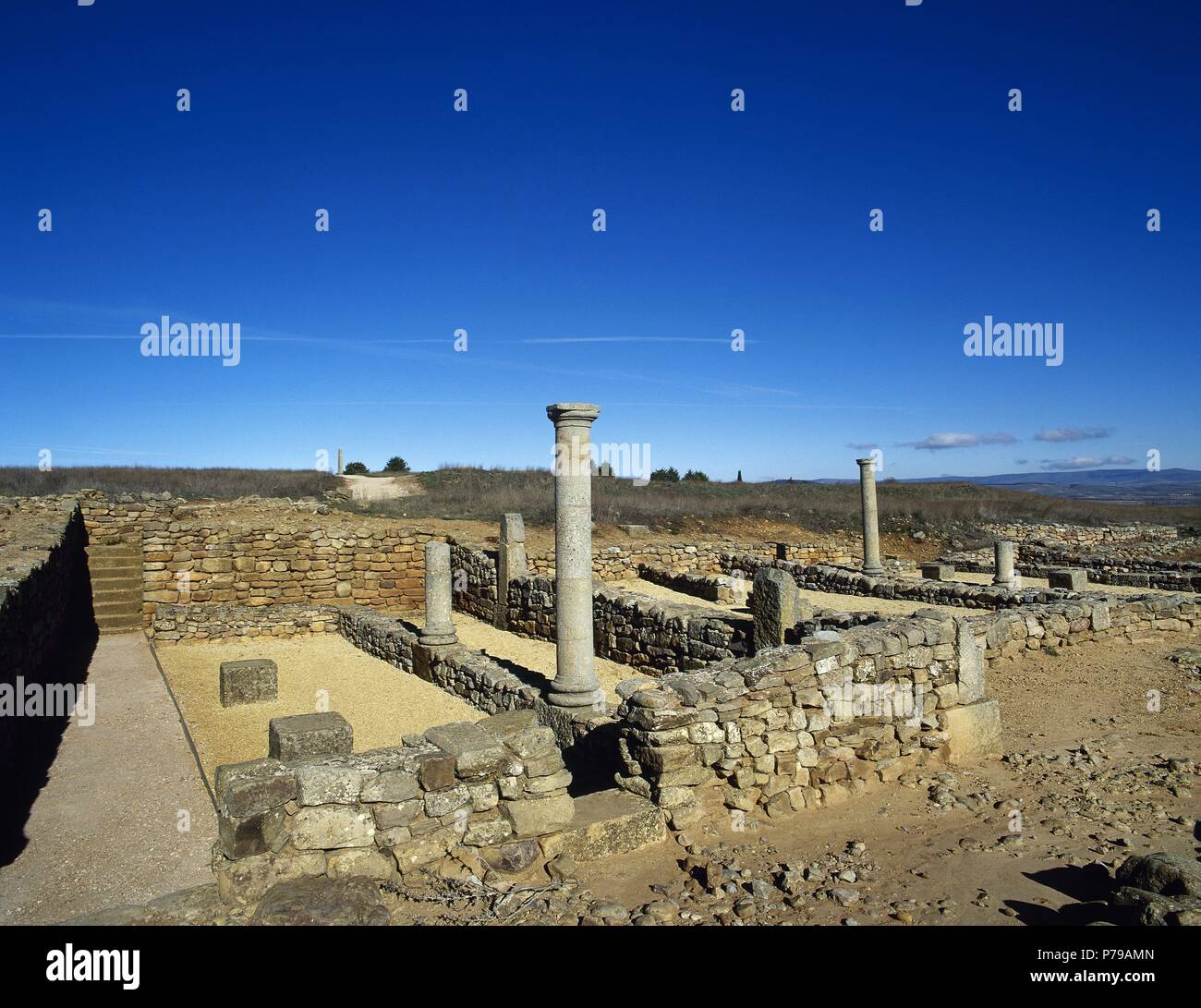 Numancia. Ancient Celtiberian settlement. Famous in the Celtiberian Wars. Roman ruins. Near Soria. Spain. Stock Photo