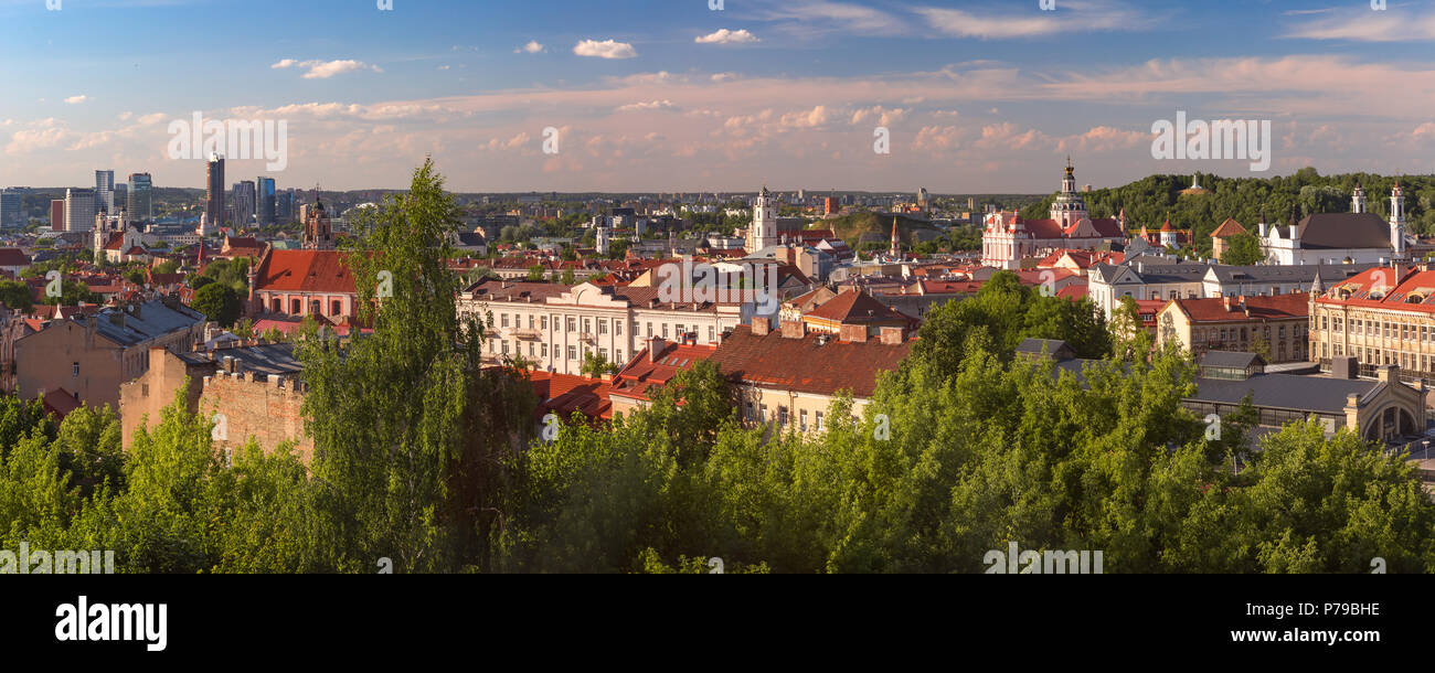 Panorama of Old town, Vilnius, Lithuania Stock Photo