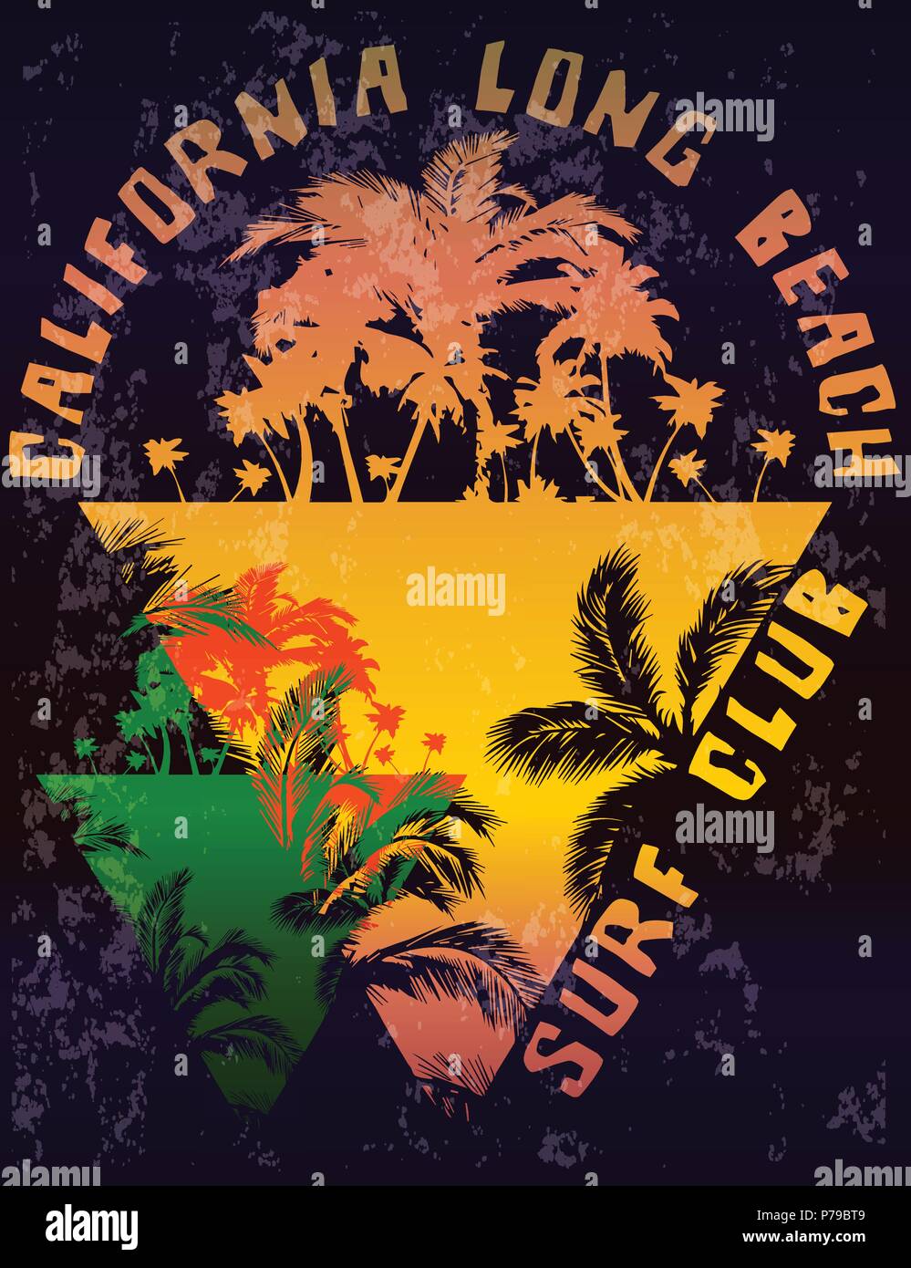 Summer beach vector background in retro style Stock Vector Image & Art ...