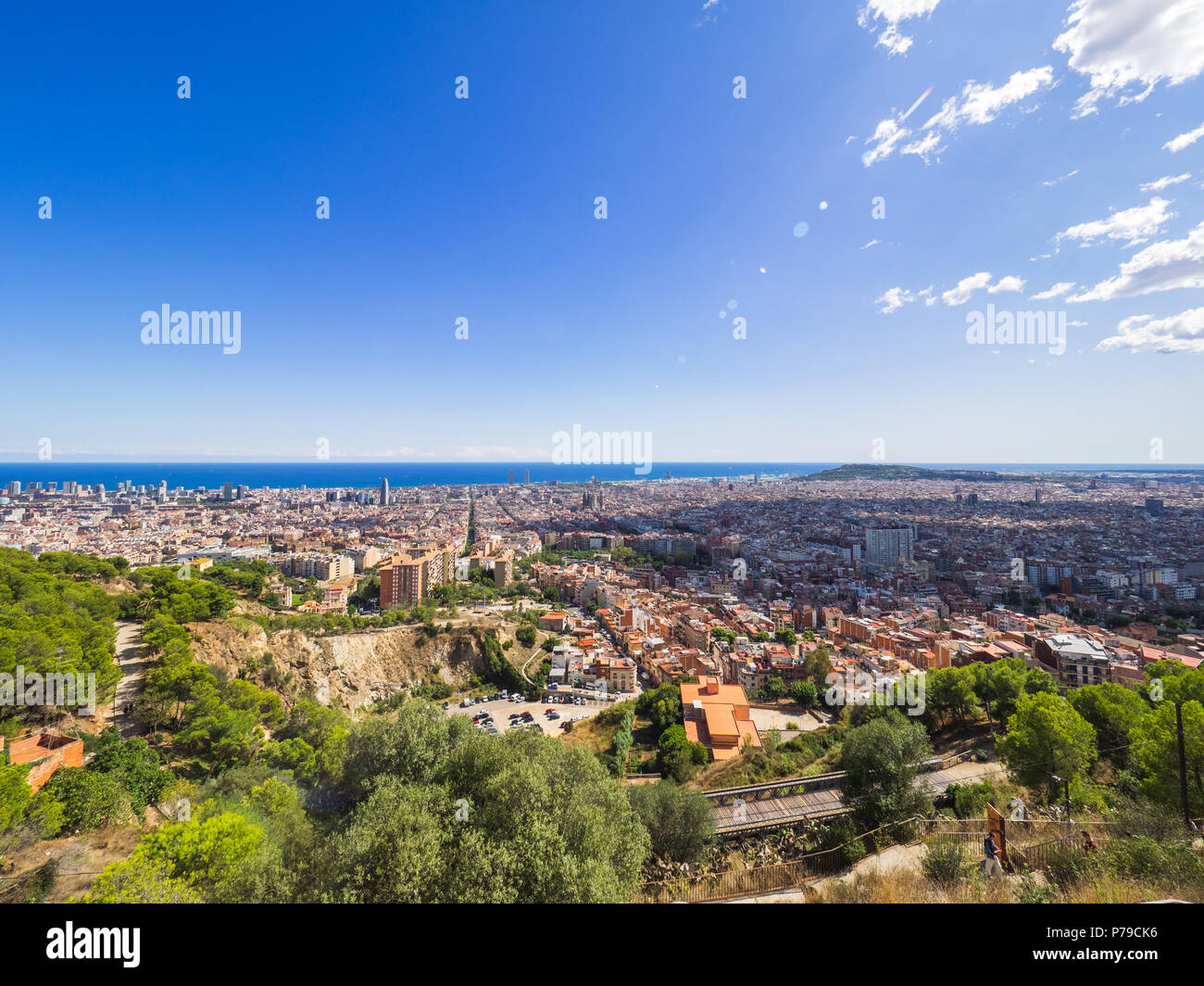 Barcelona sun light city panorama hi-res stock photography and images ...
