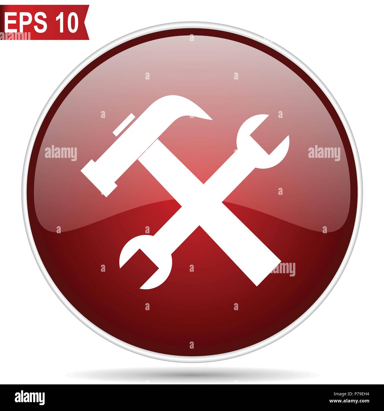 Tool cherry red glossy round web vector icon Editable simple circle Tool cherry red glossy round web vector icon Editable simple circle