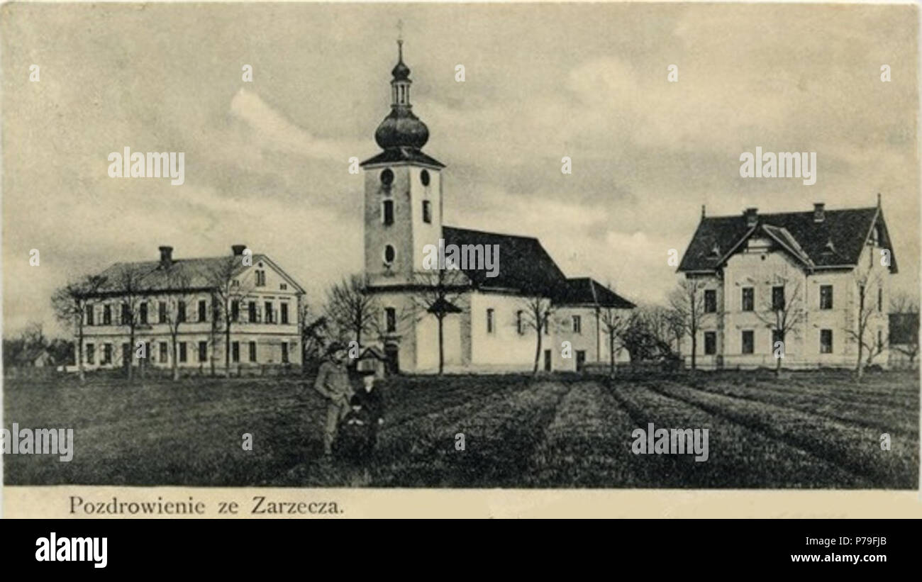 13 POL Zarzecze (powiat cieszyński) Zalany kościół (1906) Stock Photo