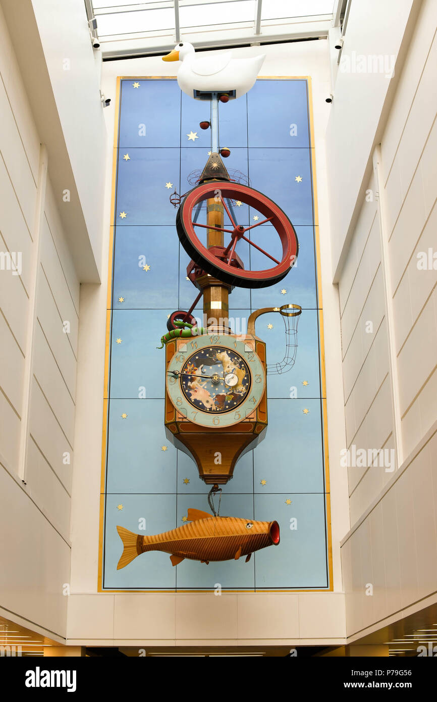 The Wishing Fishing Clock in the Regent Arcade in Cheltenham town centre Stock Photo