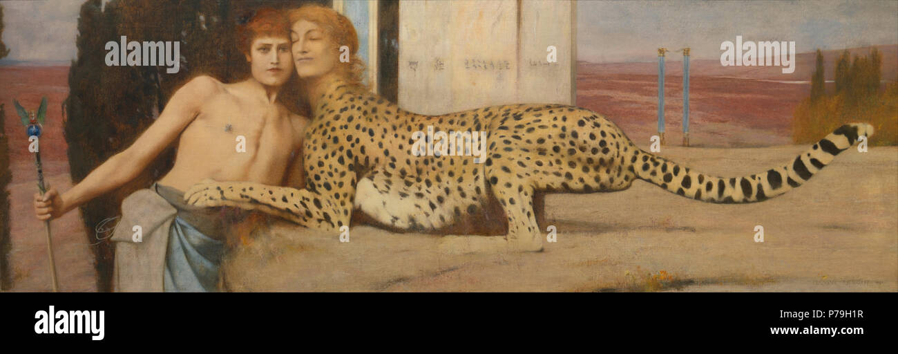 Caresses 1896 by Fernand Khnopff Stock Photo - Alamy